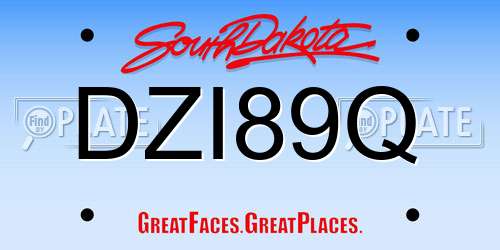 DZI89Q South Dakota License Plate