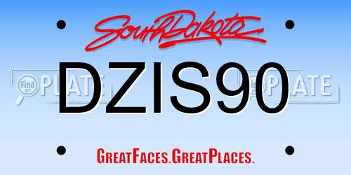 DZIS90 South Dakota License Plate
