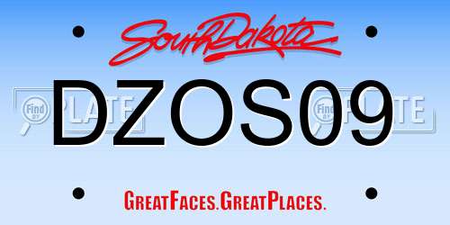 DZOS09 South Dakota License Plate