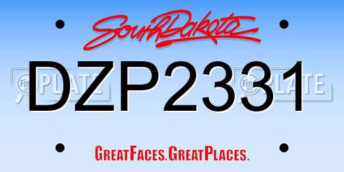 DZP2331 South Dakota License Plate