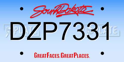 DZP7331 South Dakota License Plate