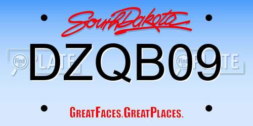 DZQB09 South Dakota License Plate