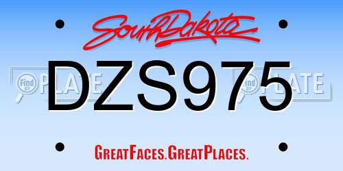 DZS975 South Dakota License Plate