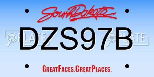 DZS97B South Dakota License Plate