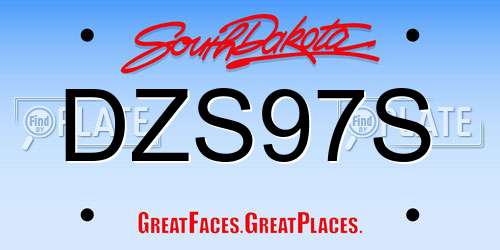 DZS97S South Dakota License Plate