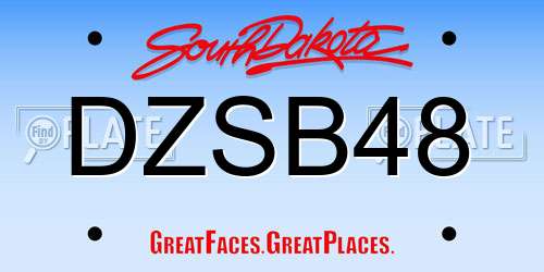 DZSB48 South Dakota License Plate