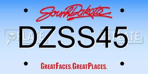 DZSS45 South Dakota License Plate