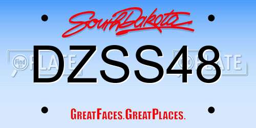DZSS48 South Dakota License Plate