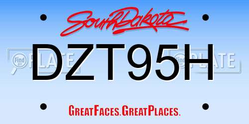 DZT95H South Dakota License Plate
