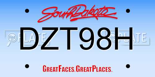 DZT98H South Dakota License Plate