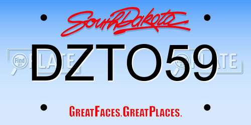 DZTO59 South Dakota License Plate