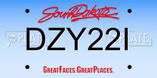 DZY22I South Dakota License Plate