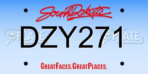 DZY271 South Dakota License Plate
