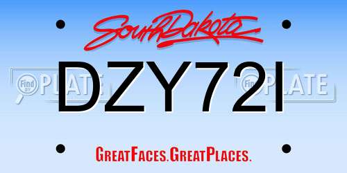 DZY72I South Dakota License Plate