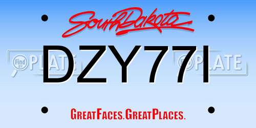 DZY77I South Dakota License Plate