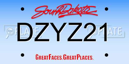 DZYZ21 South Dakota License Plate