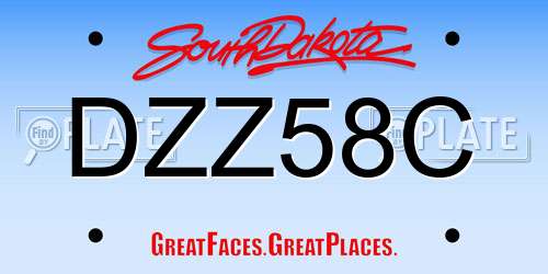 DZZ58C South Dakota License Plate