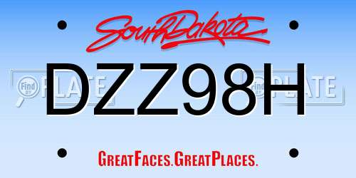 DZZ98H South Dakota License Plate
