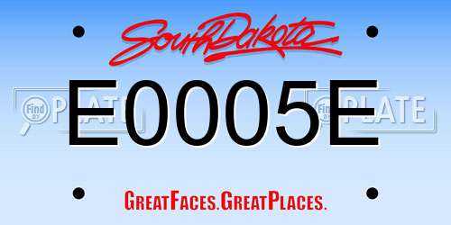 E0005E South Dakota License Plate