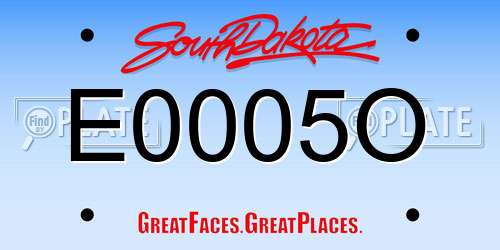 E0005O South Dakota License Plate