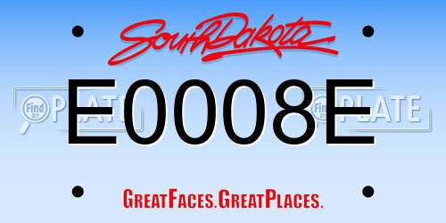 E0008E South Dakota License Plate