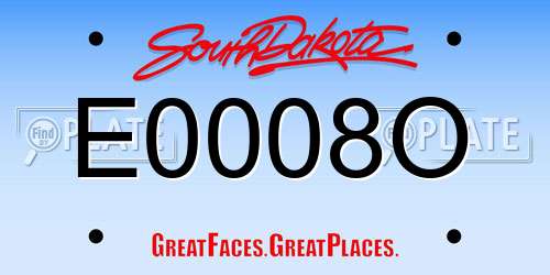E0008O South Dakota License Plate
