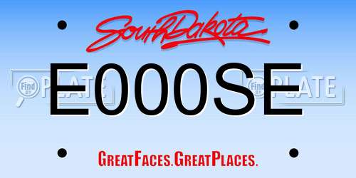 E000SE South Dakota License Plate