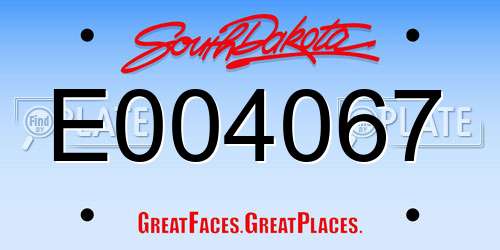E004067 South Dakota License Plate