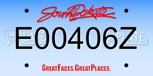 E00406Z South Dakota License Plate