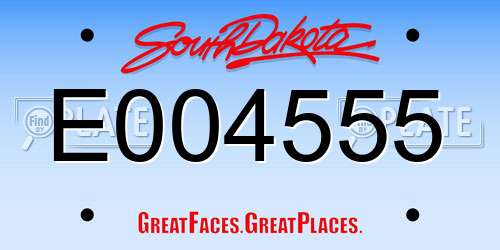 E004555 South Dakota License Plate