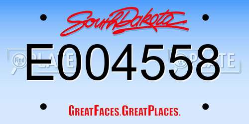 E004558 South Dakota License Plate