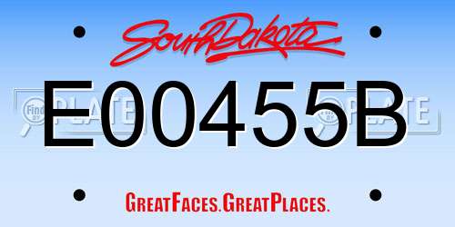 E00455B South Dakota License Plate