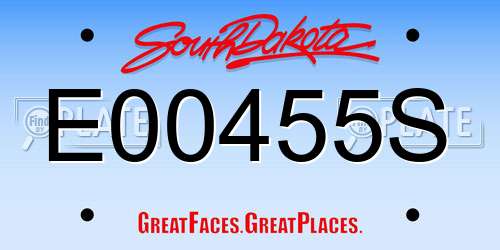 E00455S South Dakota License Plate
