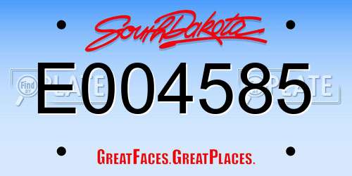 E004585 South Dakota License Plate