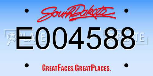 E004588 South Dakota License Plate