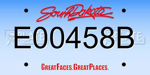 E00458B South Dakota License Plate