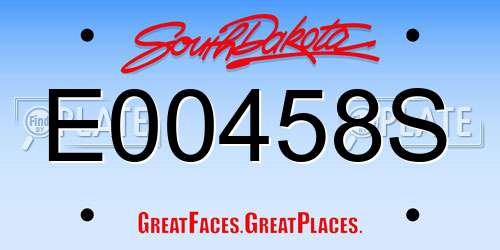 E00458S South Dakota License Plate