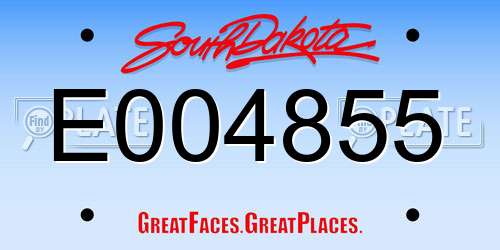 E004855 South Dakota License Plate