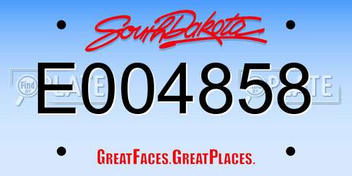 E004858 South Dakota License Plate