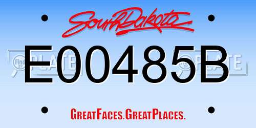 E00485B South Dakota License Plate