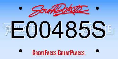 E00485S South Dakota License Plate