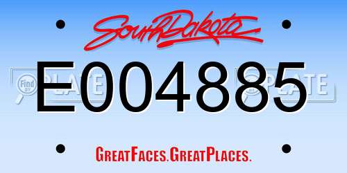 E004885 South Dakota License Plate