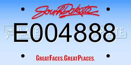 E004888 South Dakota License Plate