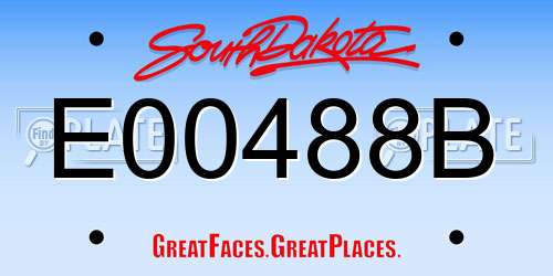 E00488B South Dakota License Plate