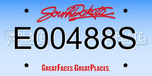 E00488S South Dakota License Plate