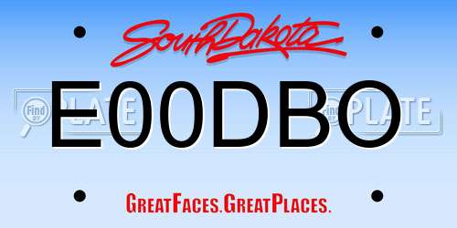 E00DBO South Dakota License Plate