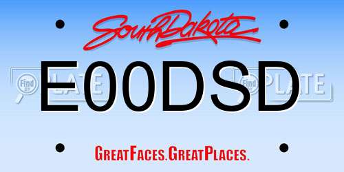 E00DSD South Dakota License Plate