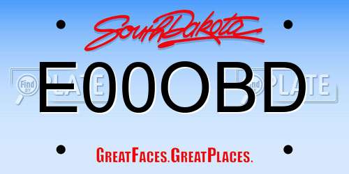 E00OBD South Dakota License Plate