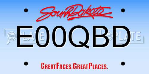 E00QBD South Dakota License Plate