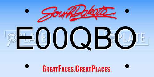 E00QBO South Dakota License Plate